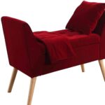 19" Red and Brown Upholstered Flip-Top Benches, Set of 3 12 19" Red and Brown Upholstered Flip-Top Benches, Set of 3