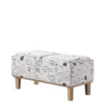 17" Black and White Upholstered Bench with Flip-Top Storage 9 17" Black and White Upholstered Bench with Flip-Top Storage