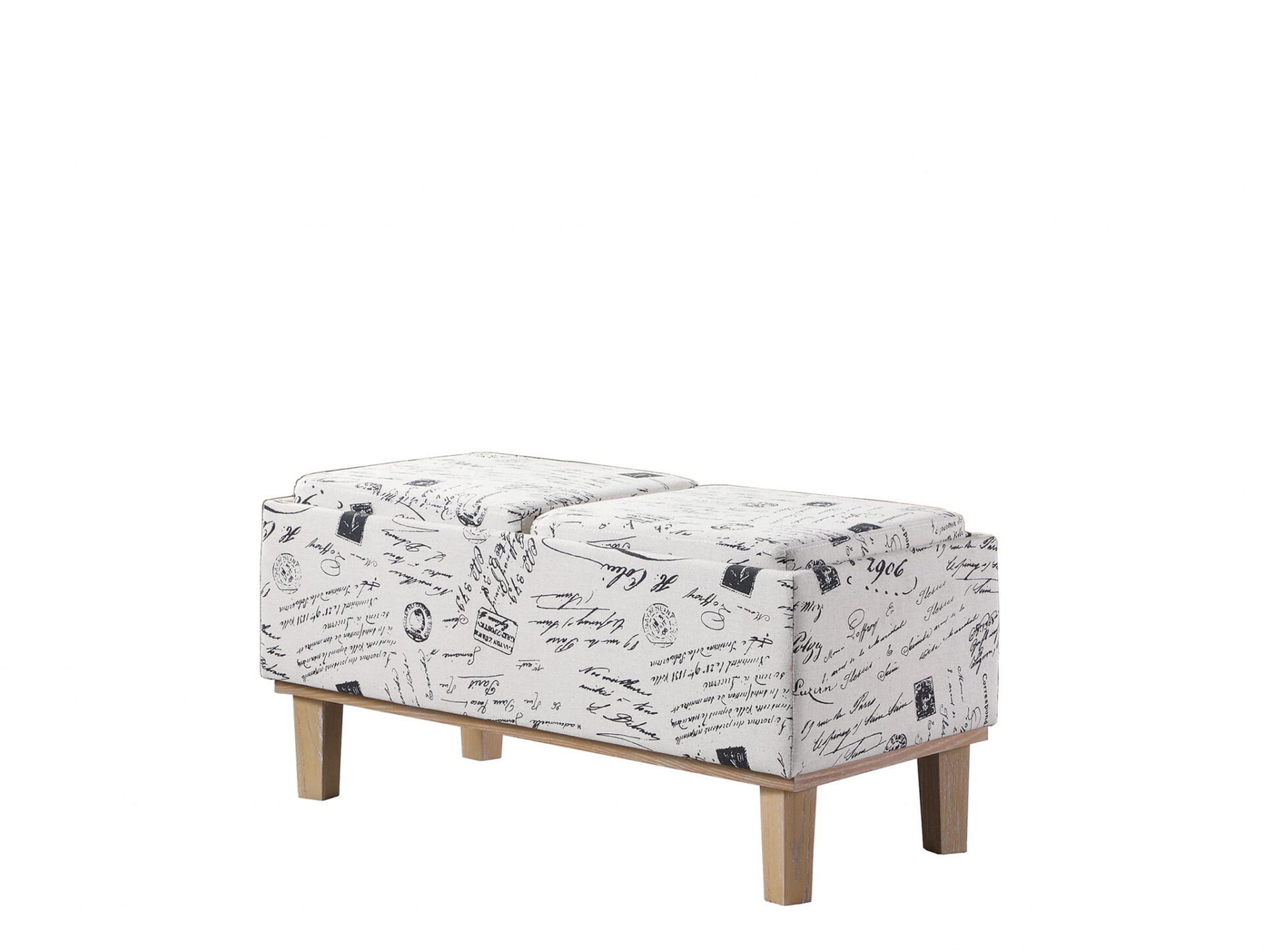 17" Black and White Upholstered Bench with Flip-Top Storage 1 17" Black and White Upholstered Bench with Flip-Top Storage