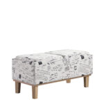 17" Black and White Upholstered Bench with Flip-Top Storage 11 17" Black and White Upholstered Bench with Flip-Top Storage