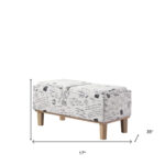 17" Black and White Upholstered Bench with Flip-Top Storage 16 17" Black and White Upholstered Bench with Flip-Top Storage