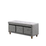 40" Gray and Brown Tufted Upholstered Storage Bench with Drawers 7 40" Gray and Brown Tufted Upholstered Storage Bench with Drawers