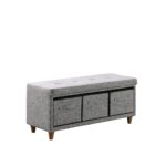 40" Gray and Brown Tufted Upholstered Storage Bench with Drawers 9 40" Gray and Brown Tufted Upholstered Storage Bench with Drawers