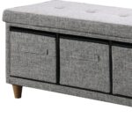 40" Gray and Brown Tufted Upholstered Storage Bench with Drawers 11 40" Gray and Brown Tufted Upholstered Storage Bench with Drawers