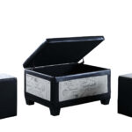 32" Black and White Faux Leather Flip Top Storage Bench 10 32" Black and White Faux Leather Flip Top Storage Bench