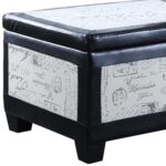 32" Black and White Faux Leather Flip Top Storage Bench 11 32" Black and White Faux Leather Flip Top Storage Bench