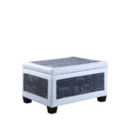 24" Black and White Upholstered Faux Leather Flip Top Bench 9 24" Black and White Upholstered Faux Leather Flip Top Bench