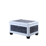 24" Black and White Upholstered Faux Leather Flip Top Bench 11 24" Black and White Upholstered Faux Leather Flip Top Bench