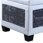 24" Black and White Upholstered Faux Leather Flip Top Bench 13 24" Black and White Upholstered Faux Leather Flip Top Bench