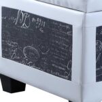 24" Black and White Upholstered Faux Leather Flip Top Bench 14 24" Black and White Upholstered Faux Leather Flip Top Bench