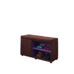 Brown and Purple Tufted Shoe Storage Bench with Compartments 8 Brown and Purple Tufted Shoe Storage Bench with Compartments
