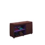 Brown and Purple Tufted Shoe Storage Bench with Compartments 11 Brown and Purple Tufted Shoe Storage Bench with Compartments