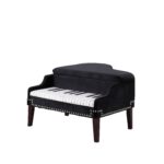 Black Velour Baby Grand Piano Storage Bench with Keyboard Seat 10 Black Velour Baby Grand Piano Storage Bench with Keyboard Seat