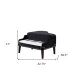 Black Velour Baby Grand Piano Storage Bench with Keyboard Seat 16 Black Velour Baby Grand Piano Storage Bench with Keyboard Seat