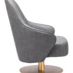 Gray Swivel Accent Chair with Faux Leather and Armrest Support 9 Gray Swivel Accent Chair with Faux Leather and Armrest Support