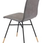 Gray Faux Leather Dining and Accent Chair with Gold Tips (Set of 2) 15 Gray Faux Leather Dining and Accent Chair with Gold Tips (Set of 2)