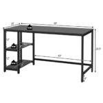 47 Inch Black Computer Desk with Adjustable Shelf 25 47 Inch Black Computer Desk with Adjustable Shelf