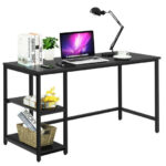 47 Inch Black Computer Desk with Adjustable Shelf 24 47 Inch Black Computer Desk with Adjustable Shelf