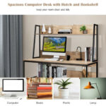 47 Inch Space-Saving Computer Desk with Hutch and Bookshelf