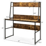 47 Inch Space-Saving Computer Desk with Hutch and Bookshelf