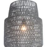 Gray Bell-Shaped Ceiling Lamp with Adjustable Cord and Zig Zag Shade 7 Gray Bell-Shaped Ceiling Lamp with Adjustable Cord and Zig Zag Shade