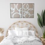 Set of 2 Blush Abstract Circles Canvas Wall Art