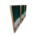 24" Set of 3 Green Abstract Canvas Wall Art