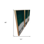 24" Set of 3 Green Abstract Canvas Wall Art