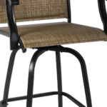 51" Brown Swivel Bar Stools with Footrest, Set of 2