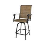 51" Brown Swivel Bar Stools with Footrest, Set of 2