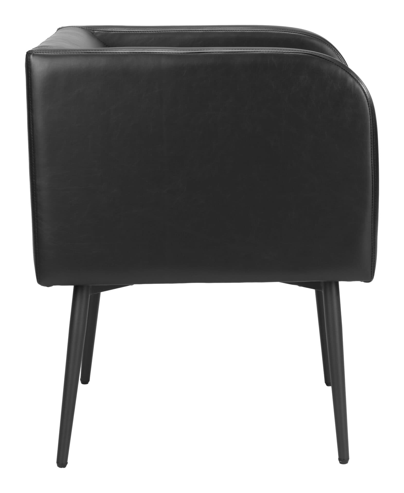 Modern Art Deco Dining Chair with Faux Leather and Steel Frame 2 Modern Art Deco Dining Chair with Faux Leather and Steel Frame - Image 2