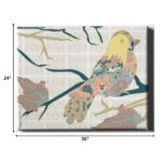 Bird-Inspired Decorative Wrapped Canvas Wall Art - Horizontal Style