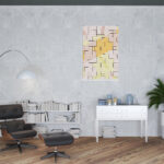 48-Inch Contemporary Vertical Wrapped Canvas Wall Art Decor