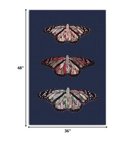 Butterfly Wall Art on Premium Stretched Canvas, Vertical Orientation 6 Butterfly Wall Art on Premium Stretched Canvas, Vertical Orientation - Image 6