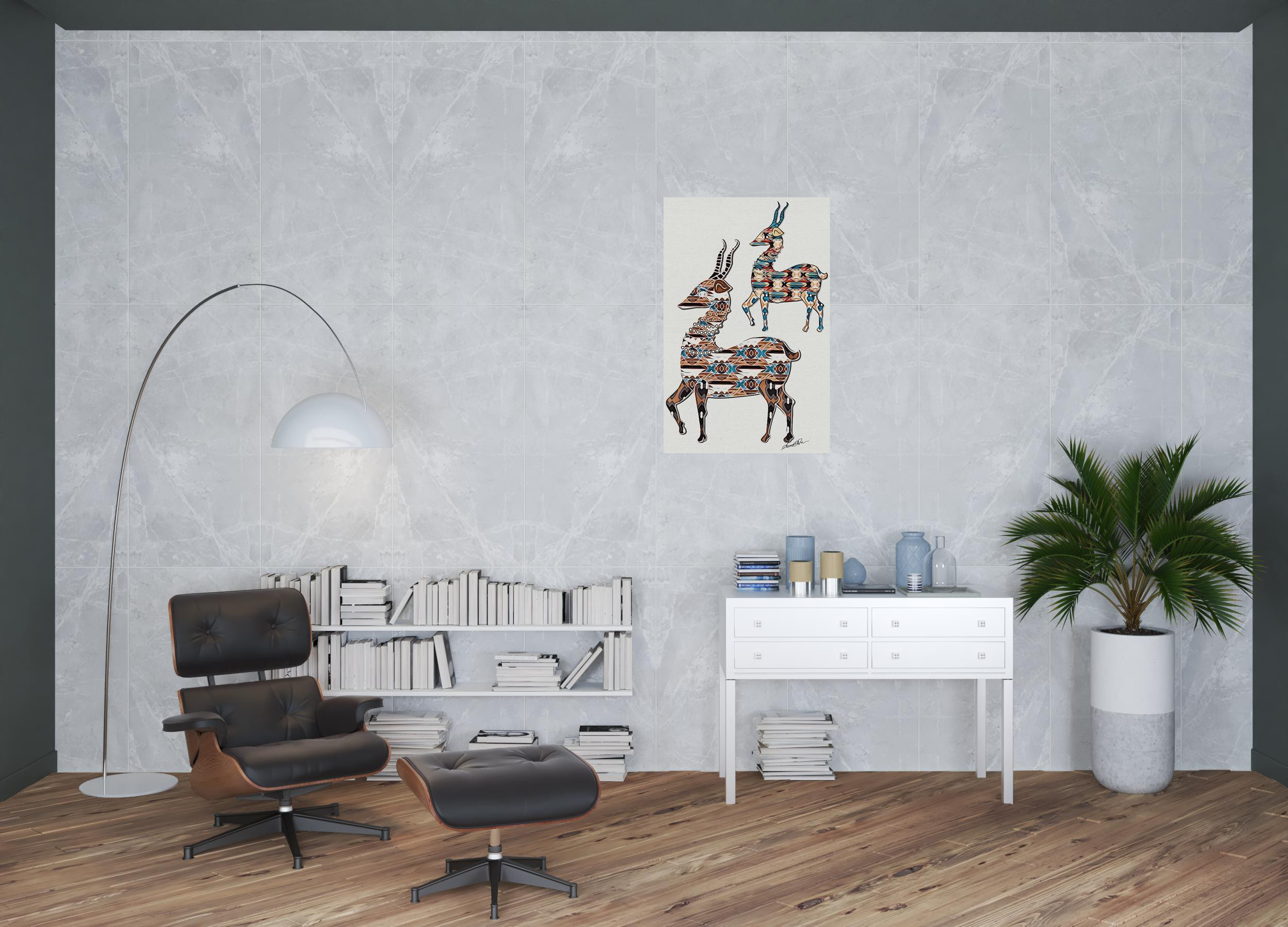 Deer Canvas Wall Art - Premium Stretched 40"x30" Decor 2 Deer Canvas Wall Art - Premium Stretched 40"x30" Decor - Image 2