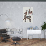 Deer Canvas Wall Art - Vertical Hanging (48"x36")