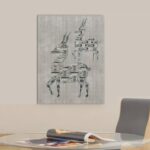 Dancing Deer Matte Canvas Wall Art, 24" x 18"