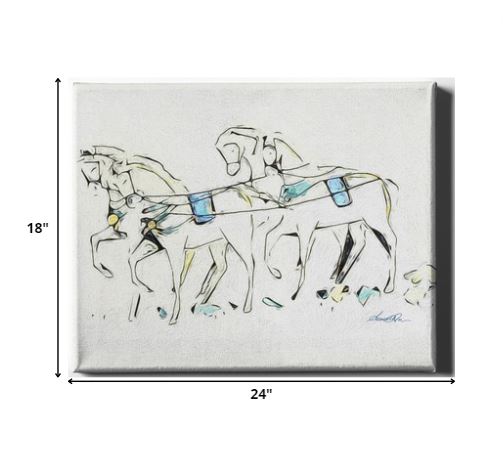 Four Horses Matte Canvas Print Wall Art, 18" x 24" 6 Four Horses Matte Canvas Print Wall Art, 18" x 24" - Image 6