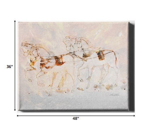 Horse Canvas Wall Art, Farm Animal Decor, 36" x 48" 5 Horse Canvas Wall Art, Farm Animal Decor, 36" x 48" - Image 5