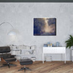 36” Contemporary Multicolor Stretched Canvas Wall Art Decor