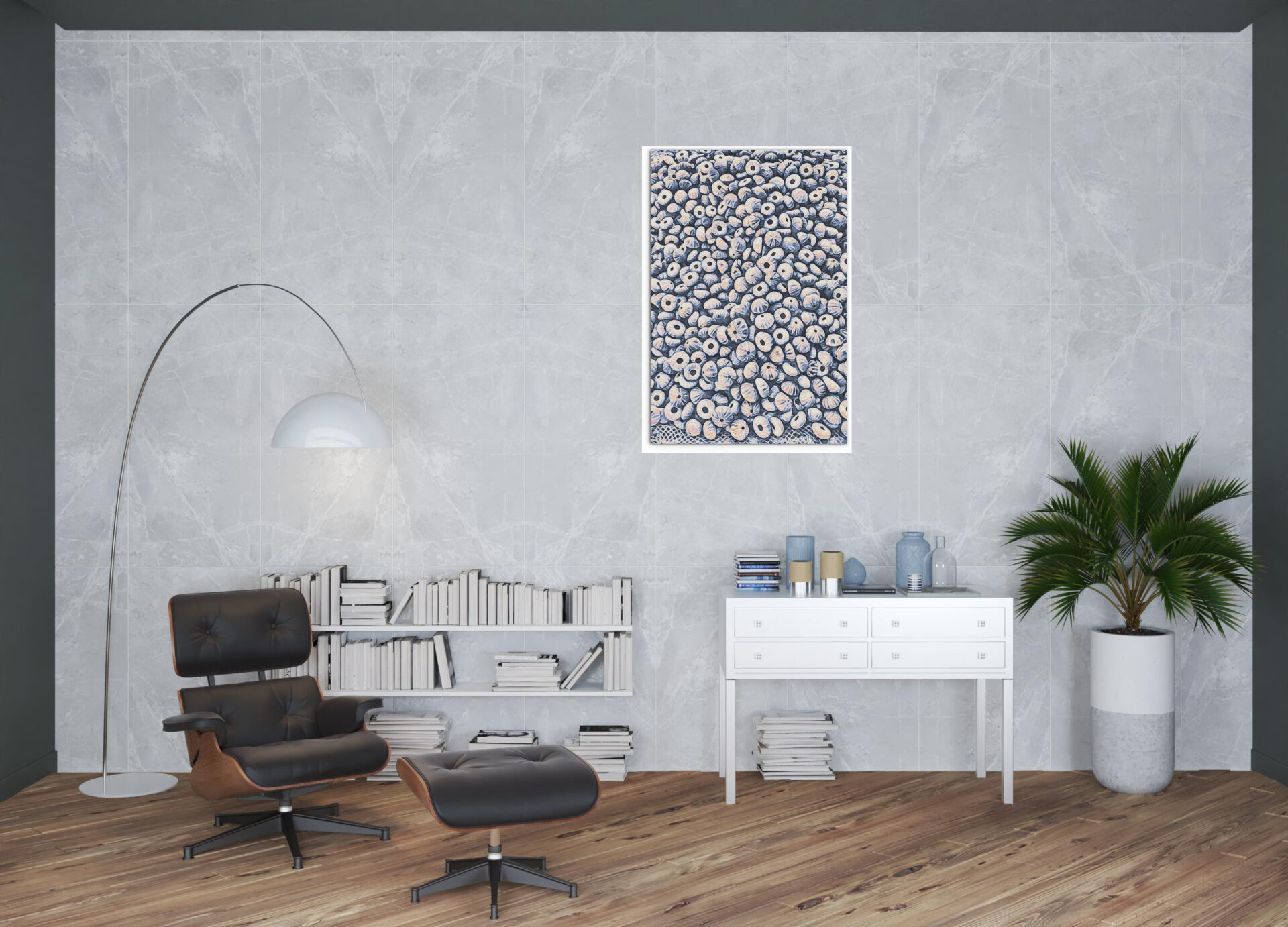 Seashell Design Wrapped Canvas Wall Art, Vertical Orientation 2 Seashell Design Wrapped Canvas Wall Art, Vertical Orientation - Image 2