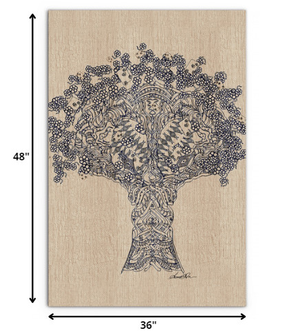48” Vertical Contemporary Canvas Wall Art with Tree Design 6 48” Vertical Contemporary Canvas Wall Art with Tree Design - Image 6