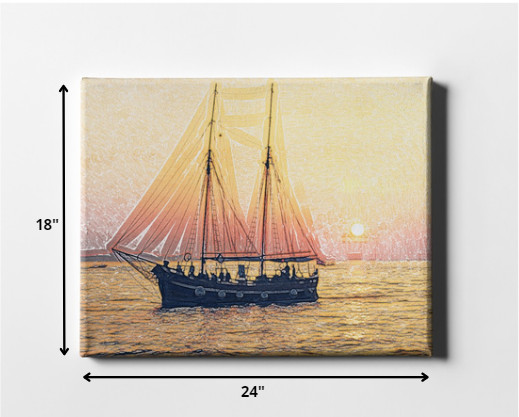 18” x 24” Boat Canvas Wall Art – Transportation Theme 6 18” x 24” Boat Canvas Wall Art – Transportation Theme - Image 6