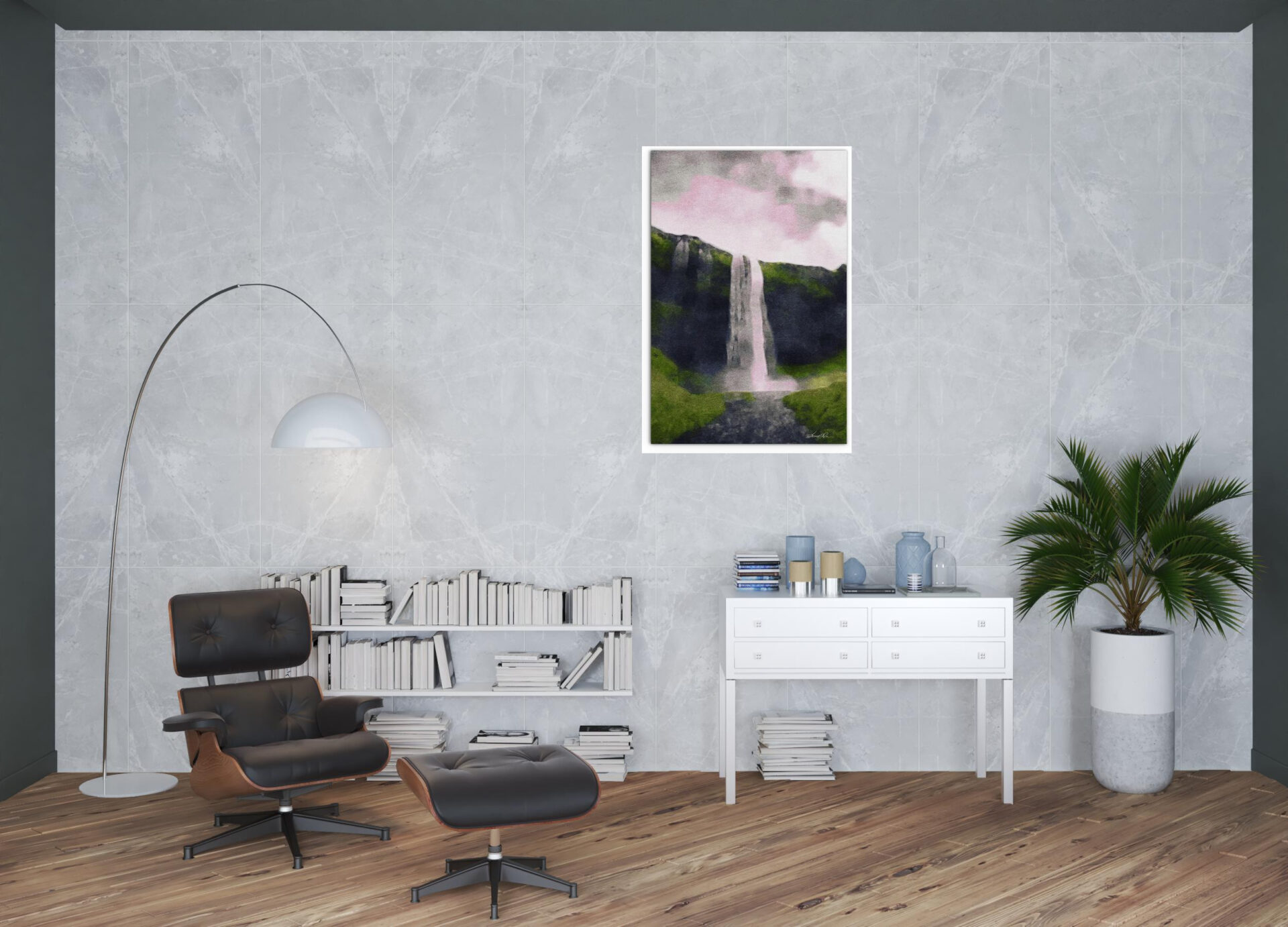 48-Inch Vertical Wrapped Canvas Wall Art With Acrylic Design 2 48-Inch Vertical Wrapped Canvas Wall Art With Acrylic Design - Image 2