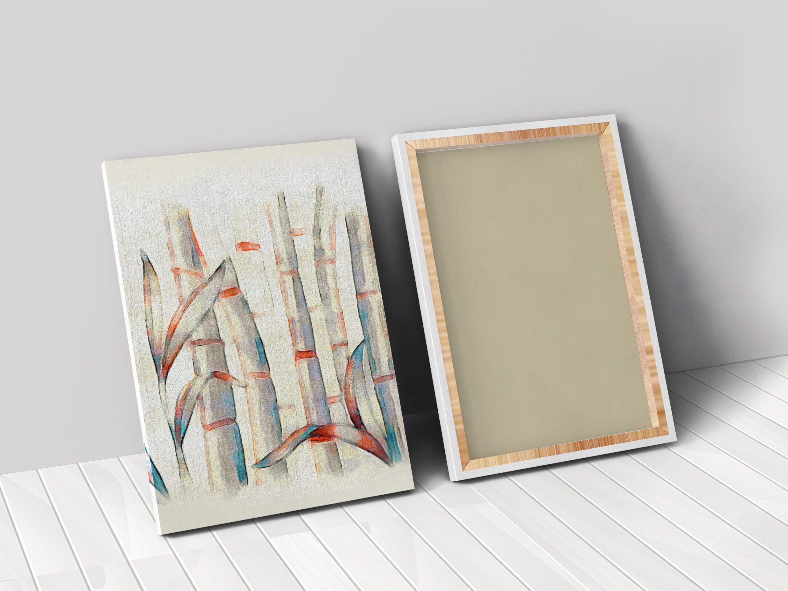 18-Inch x 24-Inch Modern Bamboo Canvas Wall Art 3 18-Inch x 24-Inch Modern Bamboo Canvas Wall Art - Image 3