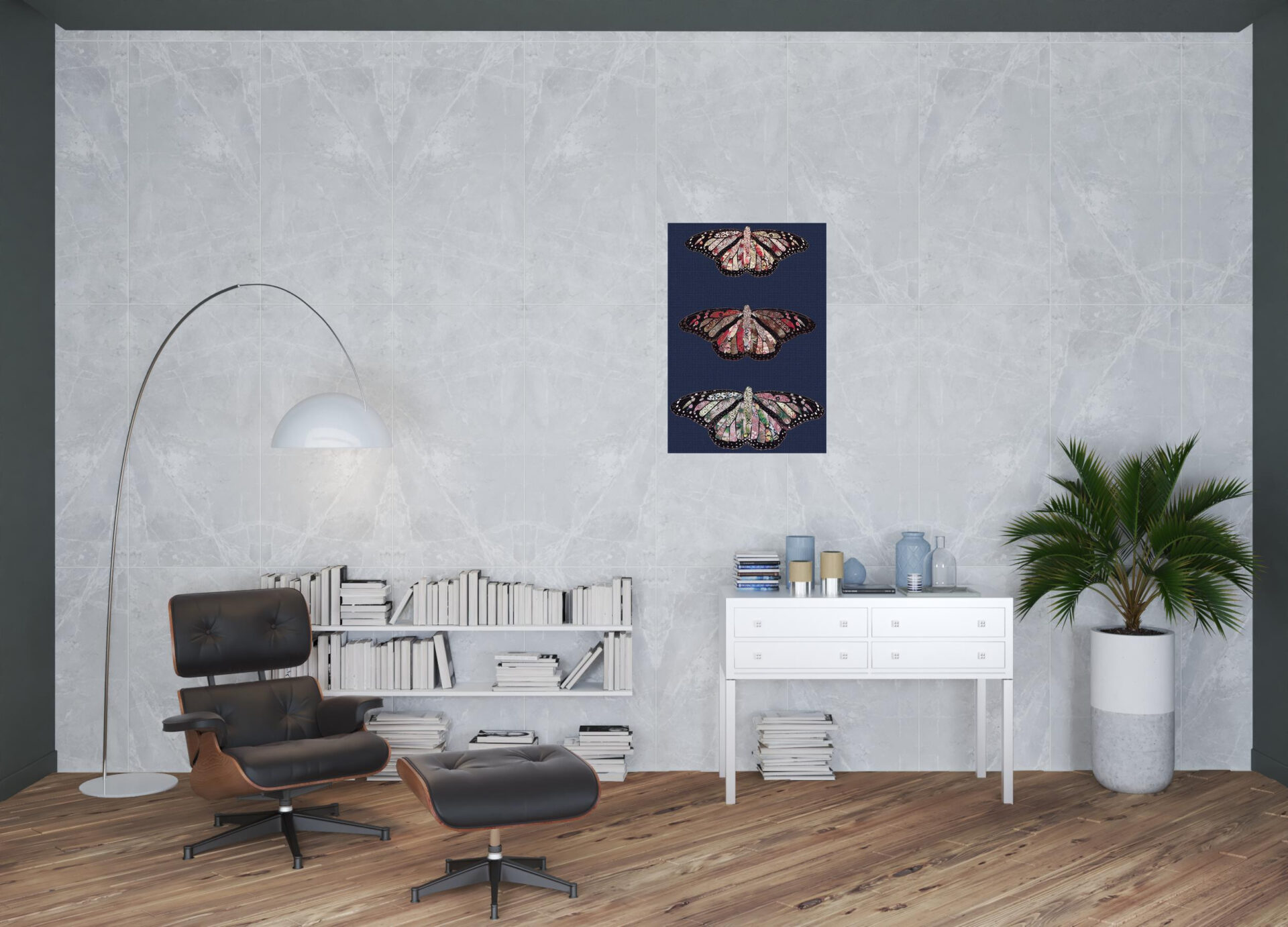 24 x 36 Butterfly Canvas Wall Art Decor Vertical Hanging 2 24 x 36 Butterfly Canvas Wall Art Decor Vertical Hanging - Image 2