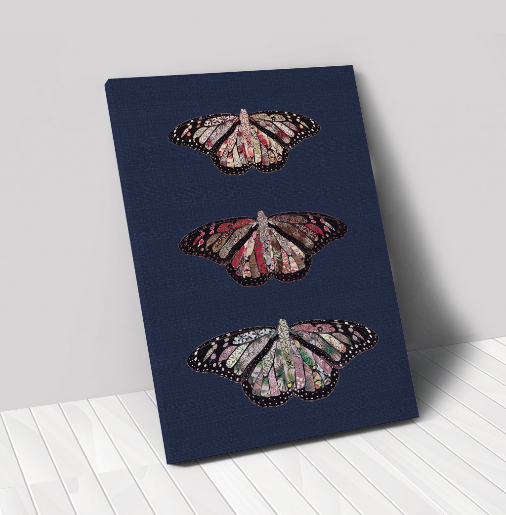 60 Inch Butterfly Wrapped Canvas Wall Art for Vertical Spaces 3 60 Inch Butterfly Wrapped Canvas Wall Art for Vertical Spaces - Image 3
