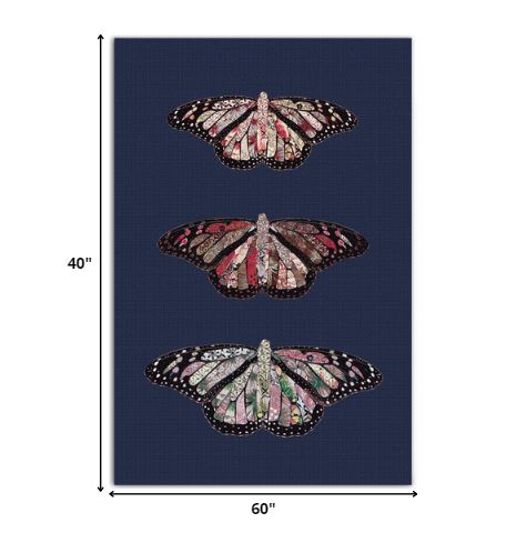 60 Inch Butterfly Wrapped Canvas Wall Art for Vertical Spaces 6 60 Inch Butterfly Wrapped Canvas Wall Art for Vertical Spaces - Image 6