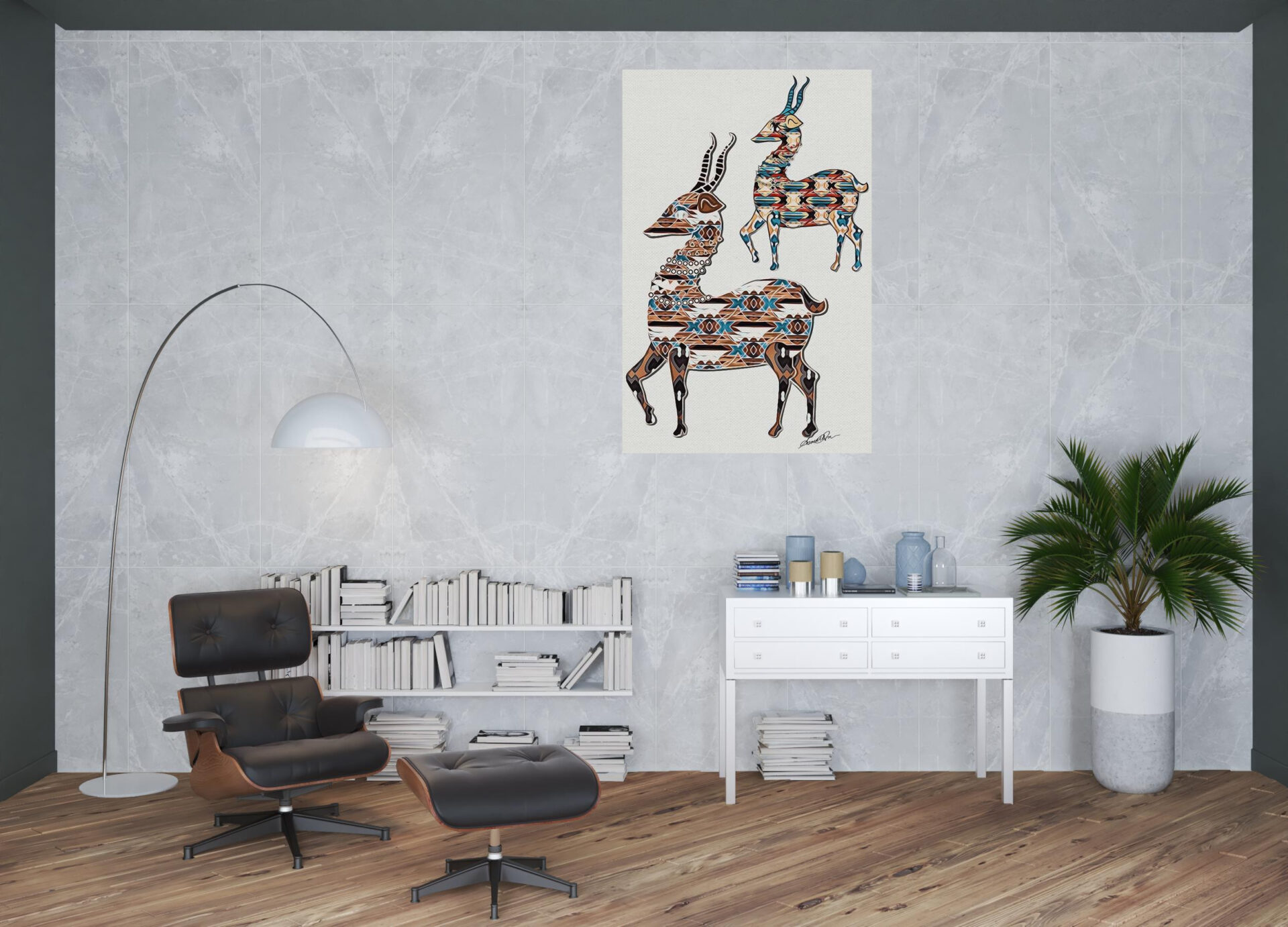60 Inch Deer Canvas Wall Art for Stylish Home Decor 2 60 Inch Deer Canvas Wall Art for Stylish Home Decor - Image 2