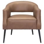 Vintage Brown Boho Faux Leather Accent Chair with Steel Legs 13 Vintage Brown Boho Faux Leather Accent Chair with Steel Legs